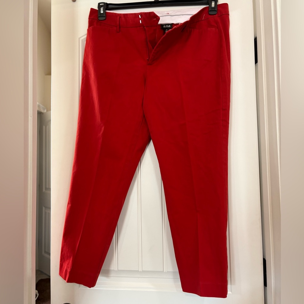 a.n.a Vibrant Red Women's Straight Leg Pants